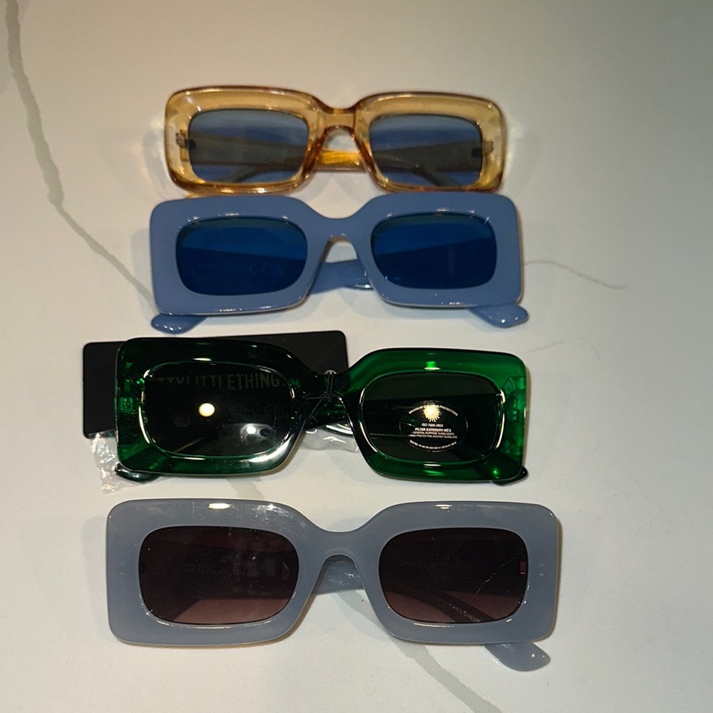 PrettyLittleThing Multicolor Rectangular Sunglasses Set